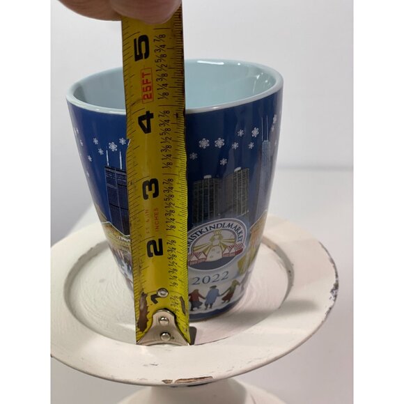 Christkindlmarket 2022 Mug Blue With Snowflakes & Cityscape Design Ceramic - Picture 8 of 8